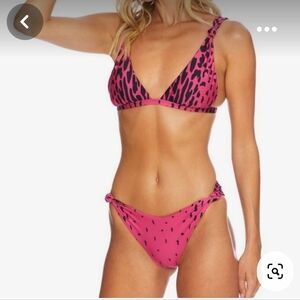 Beach Riot Bette Cheetah bikini top & bottoms size large